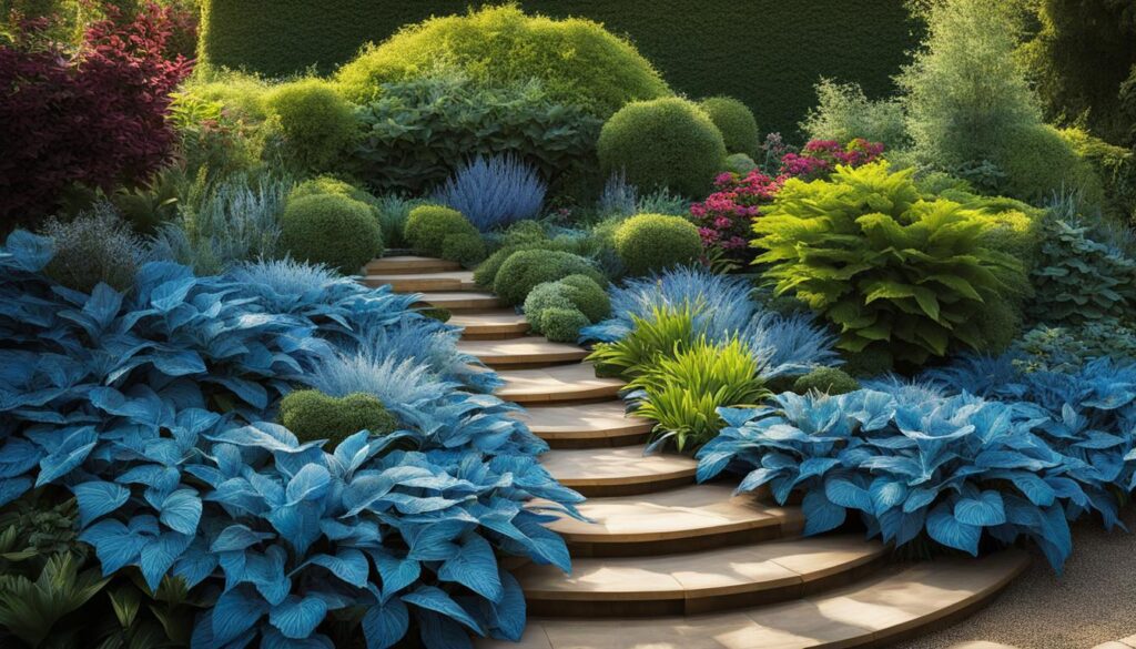 Blue foliage plants