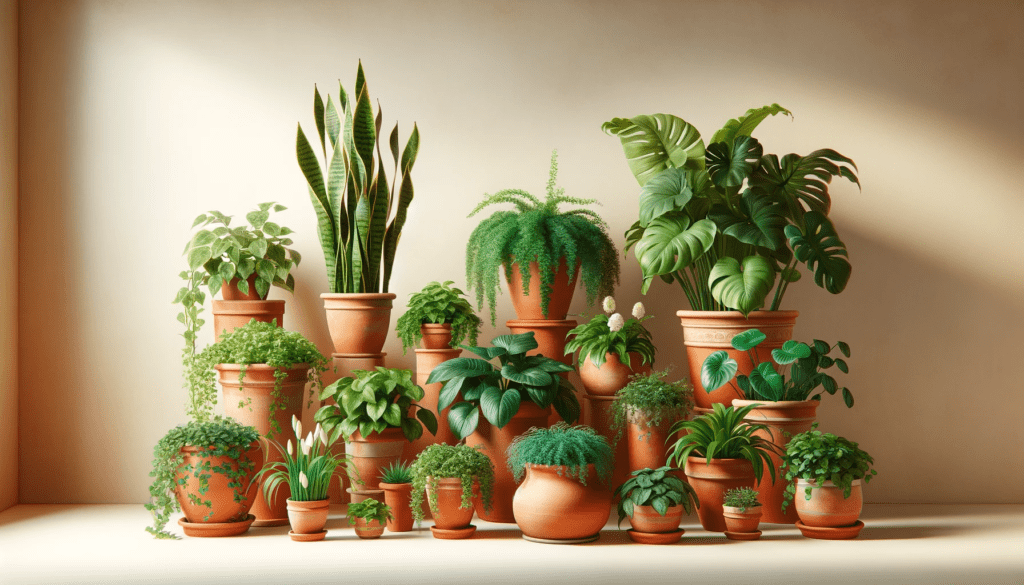 terra cotta pots with beautiful plants