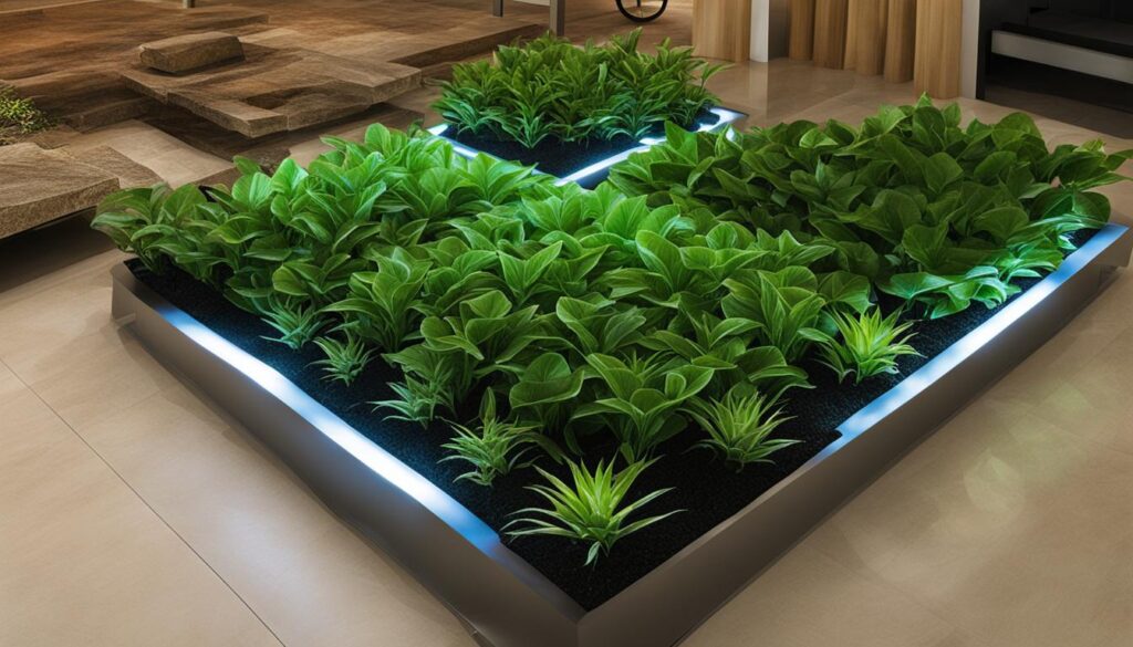 distance between LED lights and plants