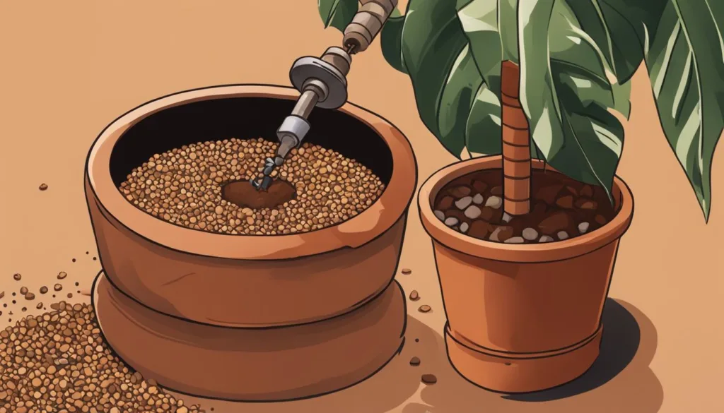 drilling drainage holes in pots