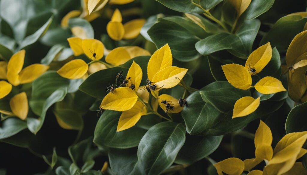 indoor plant pests and yellow leaves image