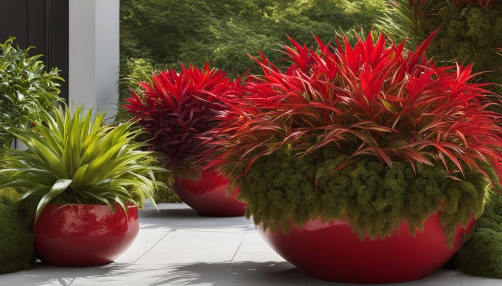 red-leafed plants for containers